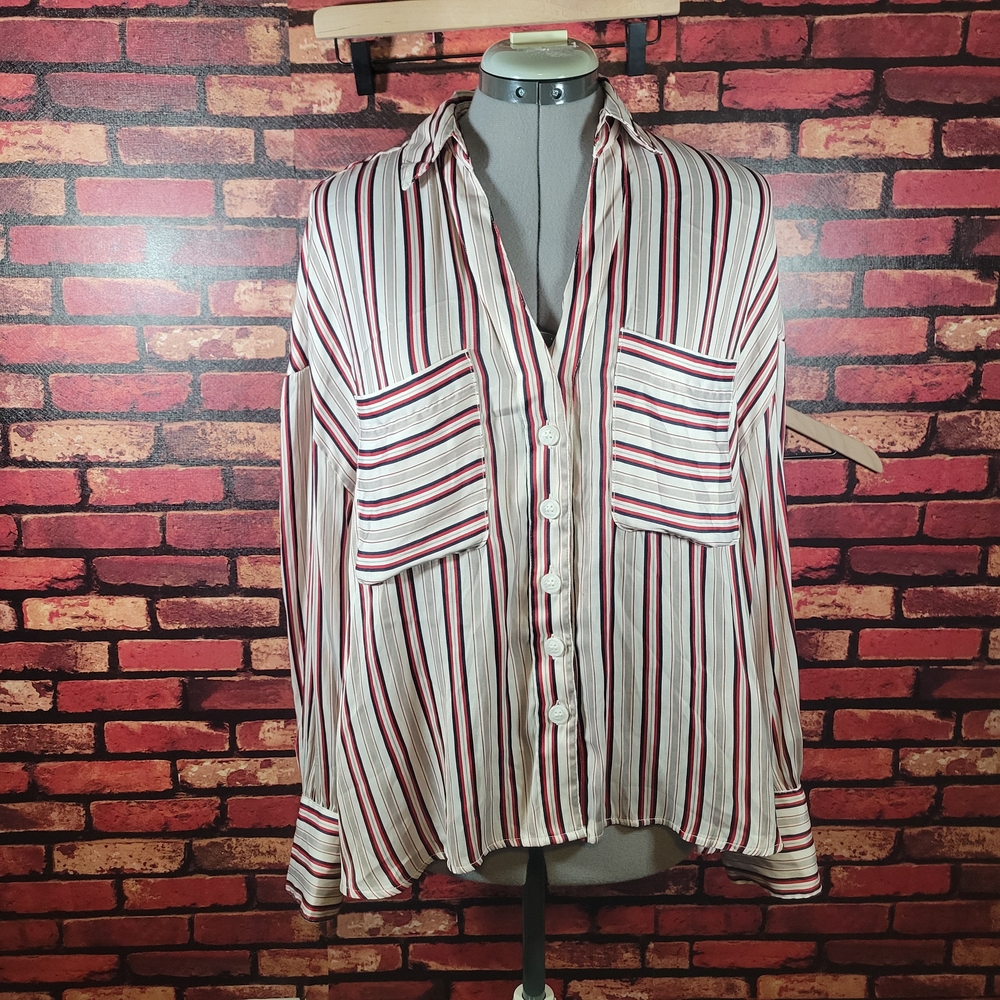 Free People Multicolor Striped Blouse